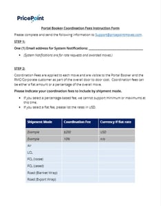 Portal Booker Coordination Fees Instruction